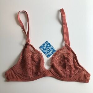 Free People Bra Triangle Lace Copper 34A New